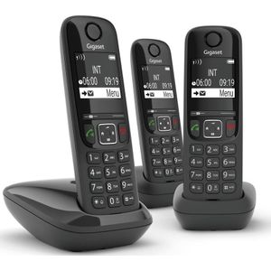 Gigaset AS690 trio - 3 handsets - Zwart - Handsfree bellen - huistelefoon - inclusief oproepblokering
