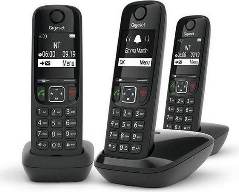 GIGASET AS690R Draadloze DECT Telefoon - Zwart - Ergonomisch