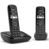 Gigaset AS690A - Duo DECT - Twee sneltoetsen - Handsfree functie - Oproepblokkering - Zwart - Met Antwoordapparaat