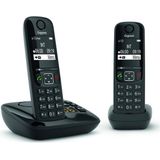 Gigaset AS690A - Duo DECT - Twee sneltoetsen - Handsfree functie - Oproepblokkering - Zwart - Met Antwoordapparaat