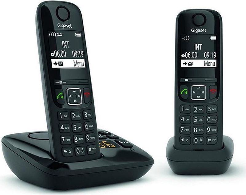 Gigaset AS690A - Duo DECT - Twee sneltoetsen - Handsfree functie - Oproepblokkering - Zwart - Met Antwoordapparaat