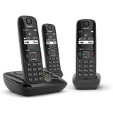 Gigaset AS690A Trio - zwart - Handsfree - Oproepblokkering - twee sneltoetsen - met antwoordapparaat - 3 handsets