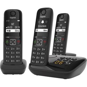 Gigaset AS690 - DECT Telefoon - Zwart - Ergonomisch Ontwerp