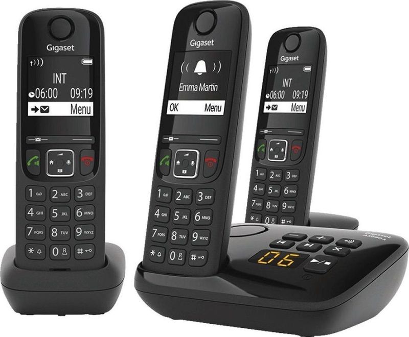 Gigaset AS690 - DECT Telefoon - Zwart - Ergonomisch Ontwerp