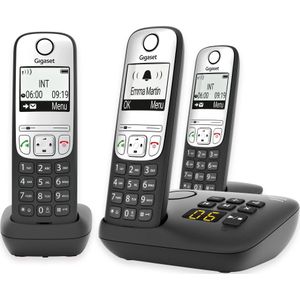 Gigaset A690A Trio Schnurloses Telefon-Set mit Anrufbeantworter schwarz