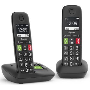 Gigaset E290A Duo Analoge /DECT telefoon Zwart Geen Nederlandse ondersteuning
