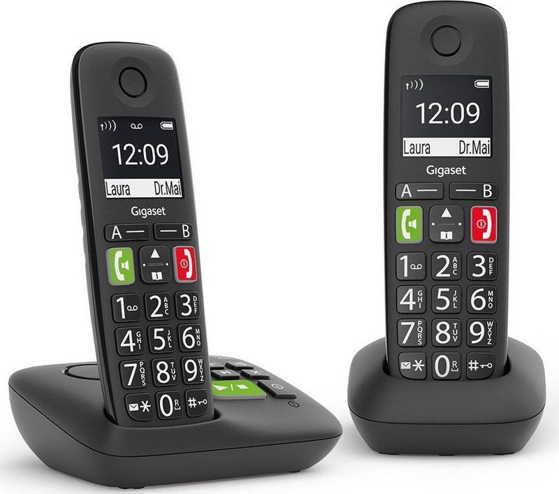 Gigaset E290A Duo Analoge /DECT telefoon Zwart Geen Nederlandse ondersteuning
