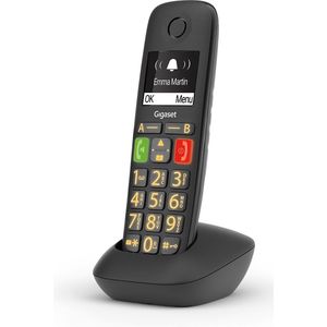 Gigaset E290 - Draadloze Telefoon - Zwart - Groot Display - Versterkt Geluid