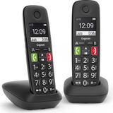 GIGASET E290R Duo Draadloze DECT Telefoon - Zwart - Met Grote Toetsen