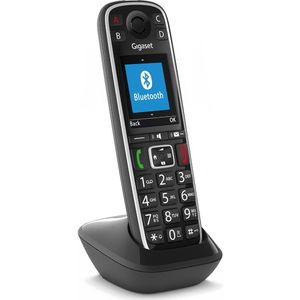 Gigaset E720HX Draadloze handset met grote toetsen en groot kleurendisplay met achtergrondverlichting en vele functies ter bescherming tegen ongewenste oproepen, zwart