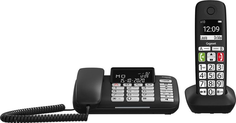 GIGASET DL780 Plus Draadloze DECT Telefoon - Kleur Zwart - Met 2 Toestellen
