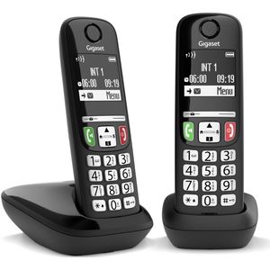 Gigaset E270 Duo DECT-telefoon Nummerherkenning Zwart