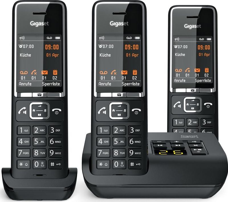 Gigaset Comfort 550A Trio, Telefoon, Zwart