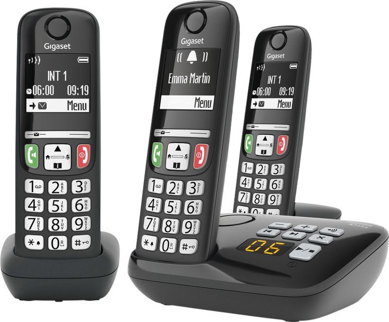 GIGASET A735A Trio - Huistelefoon - Zwart - DECT-telefoon met uitstekende audiofuncties