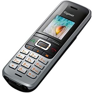 Gigaset Premium 100 draadloze DECT-telefoon, groot TFT-kleurendisplay, agenda met 500 contacten, gegevenssynchronisatie via USB, audio, platina-zwart