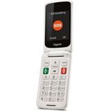 Gigaset GL590 GSM Mobiele telefoon voor senioren, met SOS-functie, eenvoudige bediening met 2,8 inch kleurendisplay en sprekende toetsen, compatibel met gehoorapparaat, klaptelefoon, Pearl White