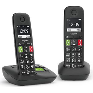 Gigaset - E290AR DUO - Draadloze Huistelefoon - Zwart - Ergonomisch Ontwerp