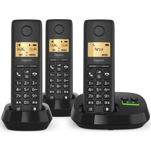 Gigaset Pure 100 Trio DECT Clip Eco sw, Telefoon, Zwart