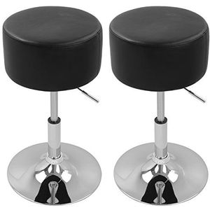 WOLTU Barstoelen Barkrukken Zwart Set Van 2 draaibaar en verstelbare,kantoor stoel in Kunstleer BH14sz-2