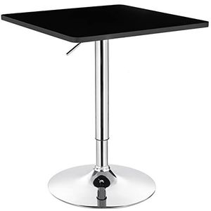 WOLTU BT03sz bartafel bistrotafel, partytafel, design tafel met trompetvoet, draaibaar tafelblad gemaakt van stevig MDF, in hoogte verstelbaar, decor, zwart