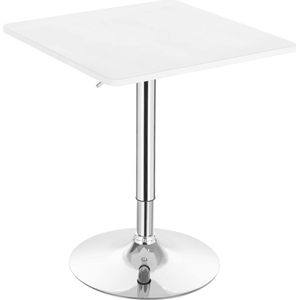 WOLTU BT03ws bartafel bistrotafel, partytafel, design tafel met trompetvoet, draaibaar tafelblad gemaakt van stevig MDF, in hoogte verstelbaar, decor, wit