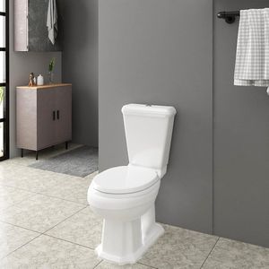 WOLTU WS2327 WC bril Toiletdeksel met scharnier en Quick Release knoop,Toiletbril PP met Softclose-functie,Wit