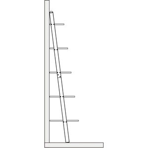 Rootz Leiterregal - Ladderplank - Trapplank - Metalen standaard - Houten rek - Displayeenheid - Boekenkast - Wit + Zwart - 50x18,5x2,2 inch