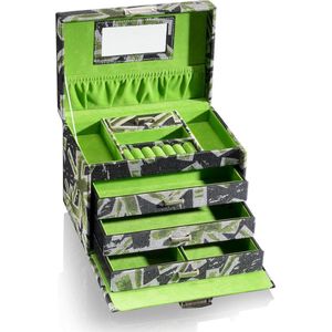 Juwelendieb - Mia XL - Sieradendoos - Groen - Handgemaakt - Afsluitbaar