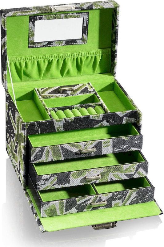 Juwelendieb - Mia XL - Sieradendoos - Groen - Handgemaakt - Afsluitbaar