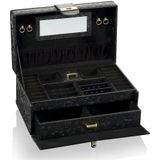 Juwelendieb - Amelie XL - Sieradendoos - Zwart - Handgemaakt - Afsluitbaar