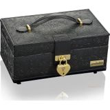 Juwelendieb - Amelie XL - Sieradendoos - Zwart - Handgemaakt - Afsluitbaar