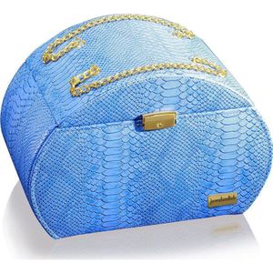 Juwelendieb - Lisa XXL - Sieradendoos - Blauw - Afsluitbaar - 18,5 x 32 x 23 cm