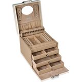 Sacher - Juwelendoosje - Imitatieleer - Afsluitbaar - 18 x 16,5 x 16 cm