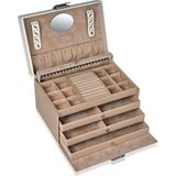 Sacher - Juwelendoosje - Imitatieleer - Voor Opslag Van Colliers - 18 x 27 x 16 cm