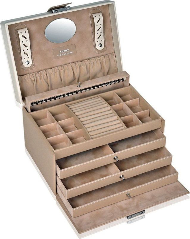 Sacher - Juwelendoosje - Imitatieleer - Voor Opslag Van Colliers - 18 x 27 x 16 cm