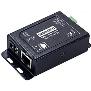 Wantec 2wIP 2-draads ethernet adapter met PoE - schroefklemmen - client | camerazijde | ontvanger - 1-poort