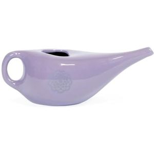Bodhi NETI POT Neusspoelkannetje, keramisch Neti-kannethi-potje met mandala (zilver), kan voor neusspoeling, neusdouche, nethi-pot