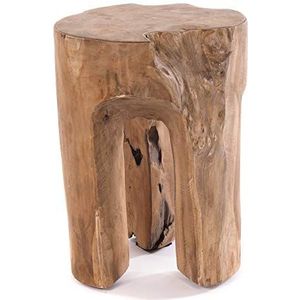 Rustieke Boomstam KRUK Log | 41x29x29 cm (HxBxD), gerecycled hout, natuurlijke kruk, massieve zijkruk