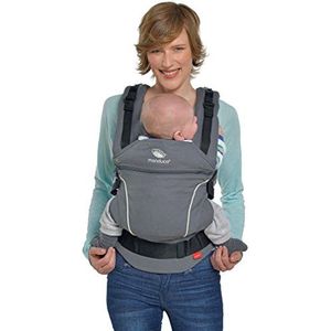 manduca FIRST Babydrager > < Ergonomische en fysiologische babydrager, rugverlenging en zitverkleiner, biologisch katoen, voor baby's en kinderen (3,5-20 kg) (grijs)