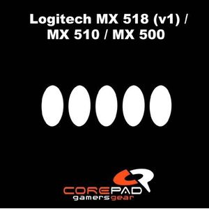 Corepad Logitech MX510 Muisvoeten Skatez Pro 2 Logitech MX500 - Logitech MX518 (versie 1 - Twee modellen beschikbaar - Vergelijk met afbeelding) - Logitech MX700 - Logitech MX900