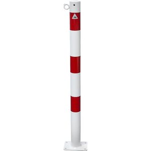 Schake Afzetpaal, Ø 60 mm, wit/rood, voor boutbevestiging, met 1 oog
