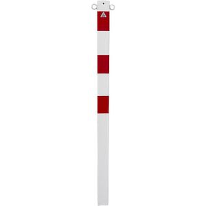 Schake Afzetpaal, 70 x 70 mm, wit/rood, voor in beton te gieten, met 2 ogen