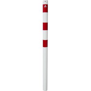 Schake Afzetpaal, Ø 76 mm, wit/rood, voor in beton te gieten, zonder oog