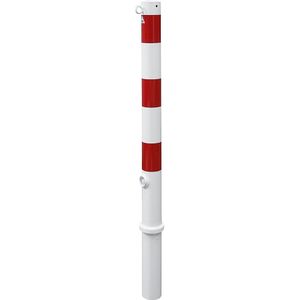 Schake Afzetpaal, Ø 76 mm, wit/rood, uitneembaar, met 1 oog