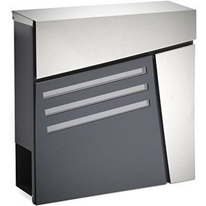 Modern design brievenbus met krantenrol V25 antraciet wandbrievenbus poedercoating rvs