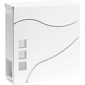 Modern design brievenbus met krantenrol V28 wit wandbrievenbus poedercoating krantenvak post