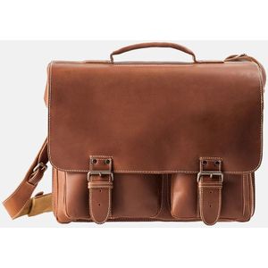 aunts & uncles Hunter Big Finn Aktentas leer 40 cm laptopvak vintage tan