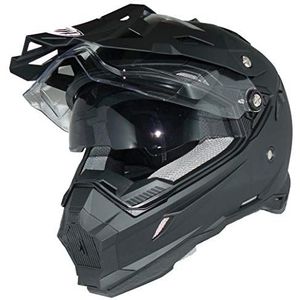 protectWEAR Endurohelm, crosshelm met zonneklep, vizier en schild THH-TX28-XXL, zwart