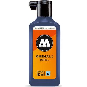 Molotow ONE4ALL Refill acryl, kleur 027 petrol 180 ml, navulinkt voor permanente markers