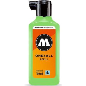 Molotow ONE4ALL Refill acryl, kleur 219 neongroen fluourescerend 180 ml, navulinkt voor permanente marker